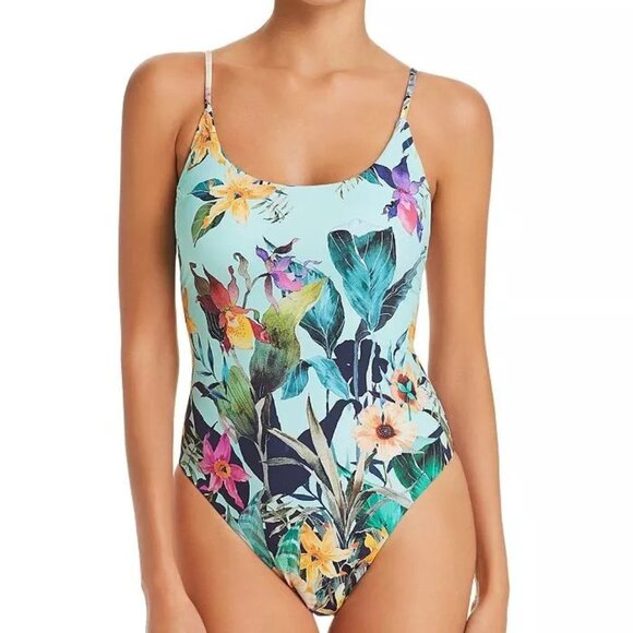 NWT Nanette Lepore Blooming Botanical Garden Goddess Strappy One Piece Swimuit 4 - Picture 1 of 6